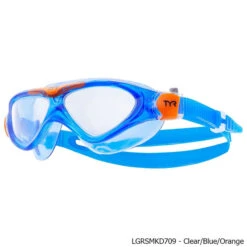 TYR Youth Rogue Swim Mask -KAYAKK Water Shop LGRSMKD709 ClearBlueOrangeTxt