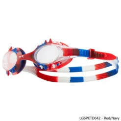 TYR Swimple Spikes Tie-Dye Kids' Swim Goggle -KAYAKK Water Shop LGSPKTD642 RedNavyTxt