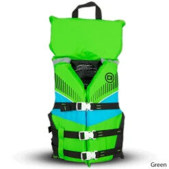 O'Brien Youth Nylon Life Jacket W/ Collar PFD -KAYAKK Water Shop OBrien OBR2221833 Green Txt